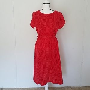 Vintage Red Polka Dot Dress
